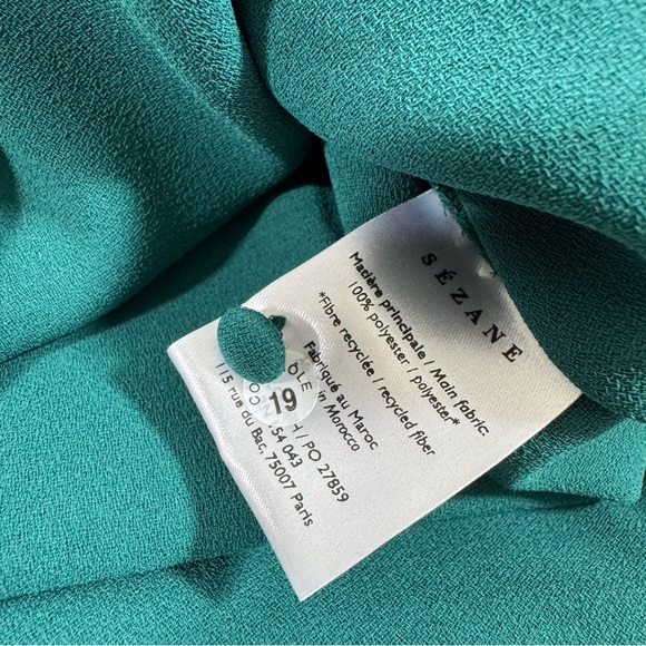 Sezane Abelia Blouse Size 34 US XS 2 Bottle Green - Picture 6 of 9